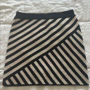 Cynthia Rowley Black and Cream Geometric Pencil Skirt